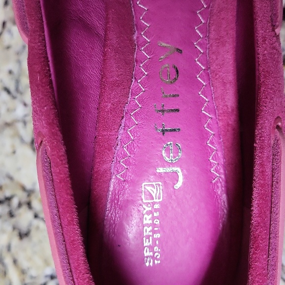 Sperry Jeffrey Top-Sider Pink Suede Wedges Size 7.5 - Picture 6 of 10
